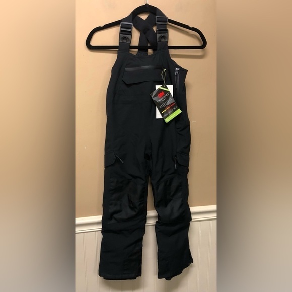 Kids' Sport Snow Bib with 3M Thinsulate Insulation - All in Motion Black Size XS - Picture 1 of 7